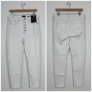 NWT BANANA REPUBLIC Skinny High Rise Button Fly Jeans Women’s Size 31 White